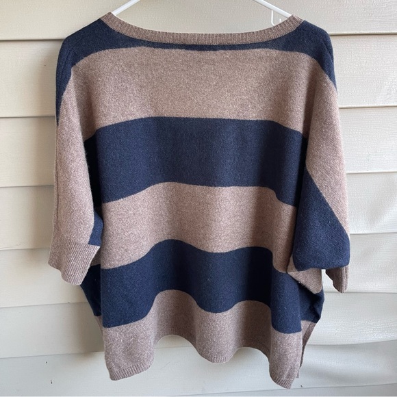 Minnie Rose Sweater Womens Cashmere Dolman Sleeve Size XS S Brown Black Boxy - Picture 2 of 8